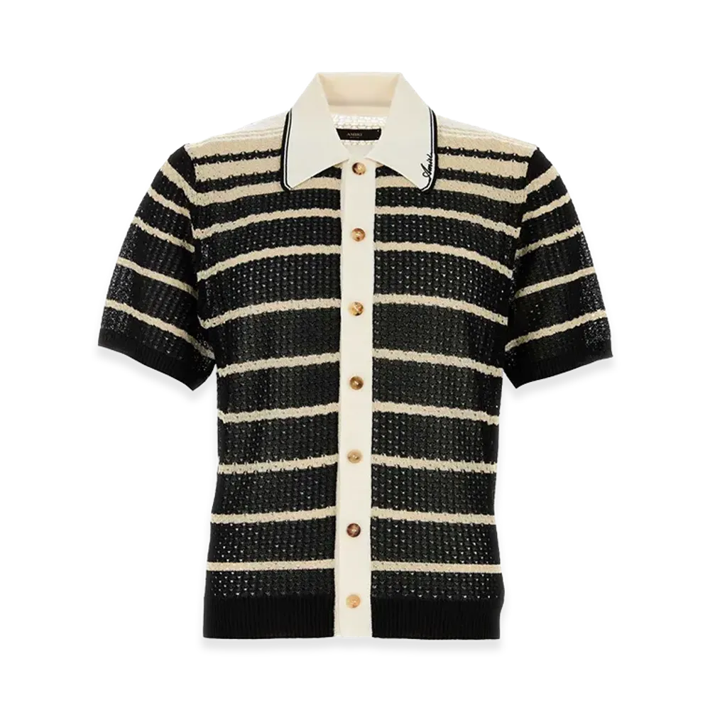 AMIRI Striped Crochet Shirt "Black"