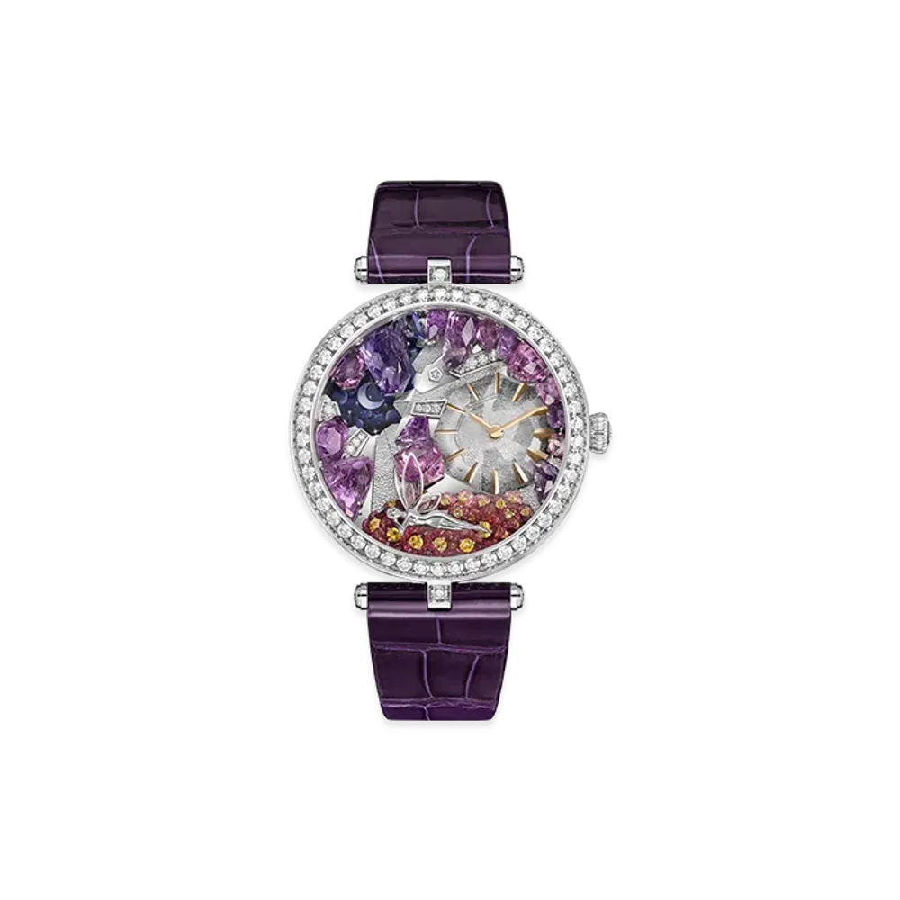 Van Cleef & Arpels Lady Arpels Nuit Enchantee watch "18K White gold/Sapphire/Diamond/Rock crystal"