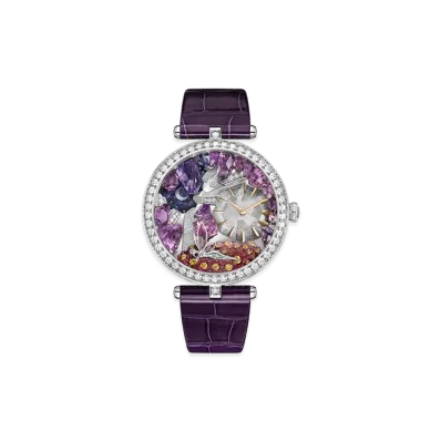 Van Cleef & Arpels Lady Arpels Nuit Enchantee watch "18K White gold/Sapphire/Diamond/Rock crystal"