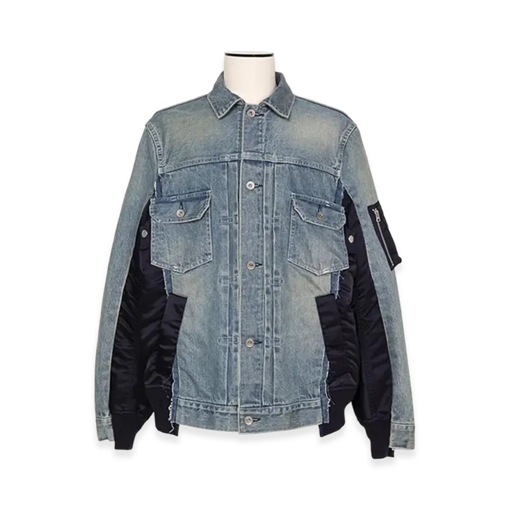 sacai Denim x Nylon Twill Jacket "Light Blue"