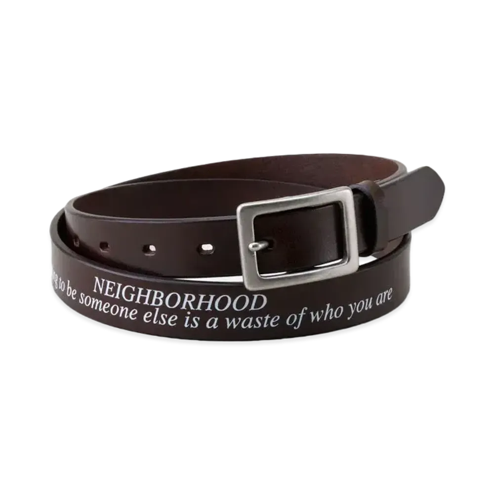 NEIGHBORHOOD Leather Narrow Belt "Brown"