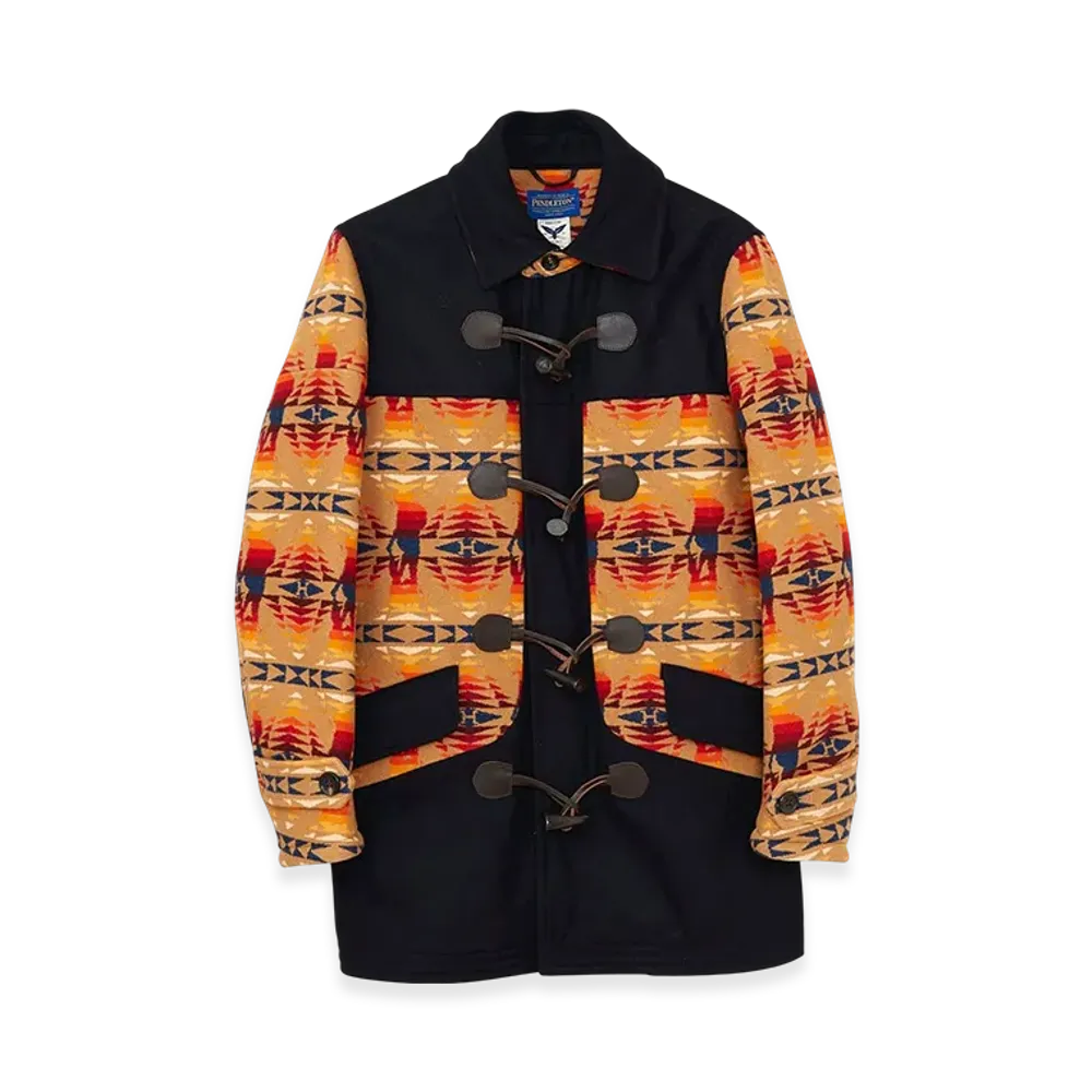 HYSTERIC GLAMOUR Pendleton x Hysteric Stand Collar Duffle Coat "Navy"