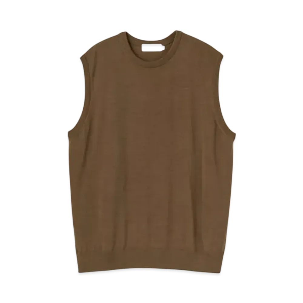 Graphpaper High Gauge Knit Vest "Brown"