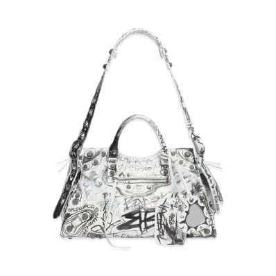 BALENCIAGA Neo Cagole City Handbag Graffiti "White"