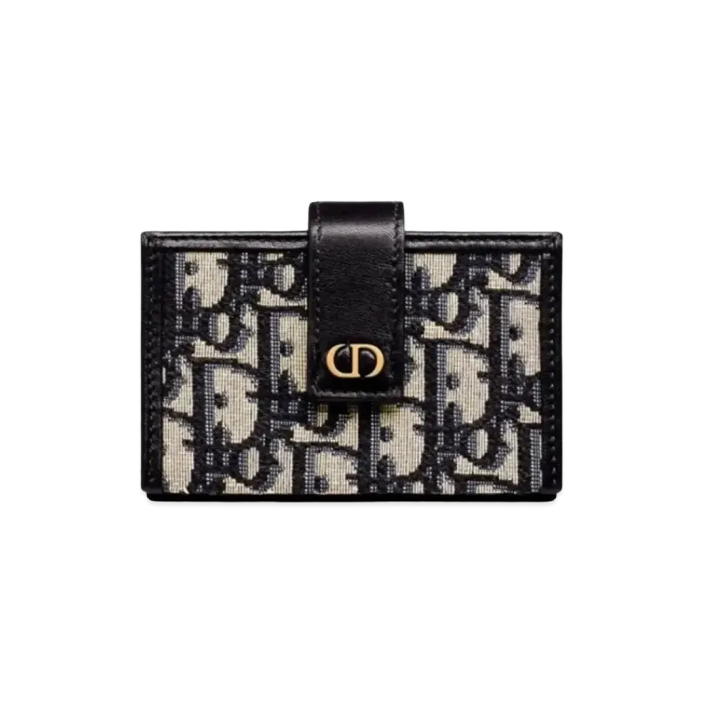 Dior Oburiku Print 30 Montenyu Card Holder "Blue"