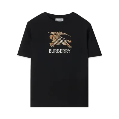 Burberry Kids Ekd Check Cotton T-Shirt "Black"