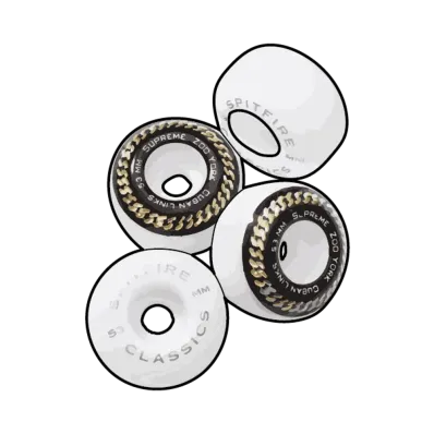 Supreme x Zoo York x Spitfire Cuban Links Classic Wheels (Set of 4) "White"