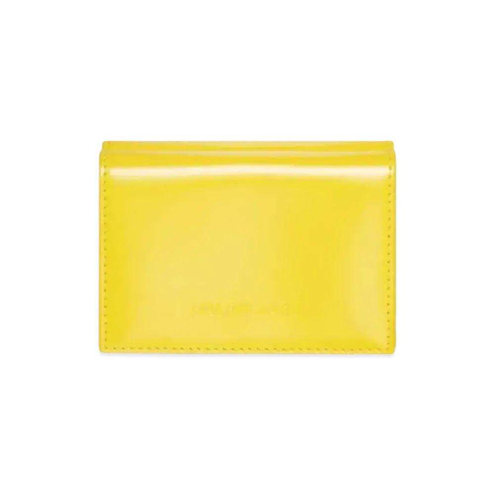BALENCIAGA Essential Mini Wallet In Shiny Box Calfskin With Contrasted Lining "Yellow"