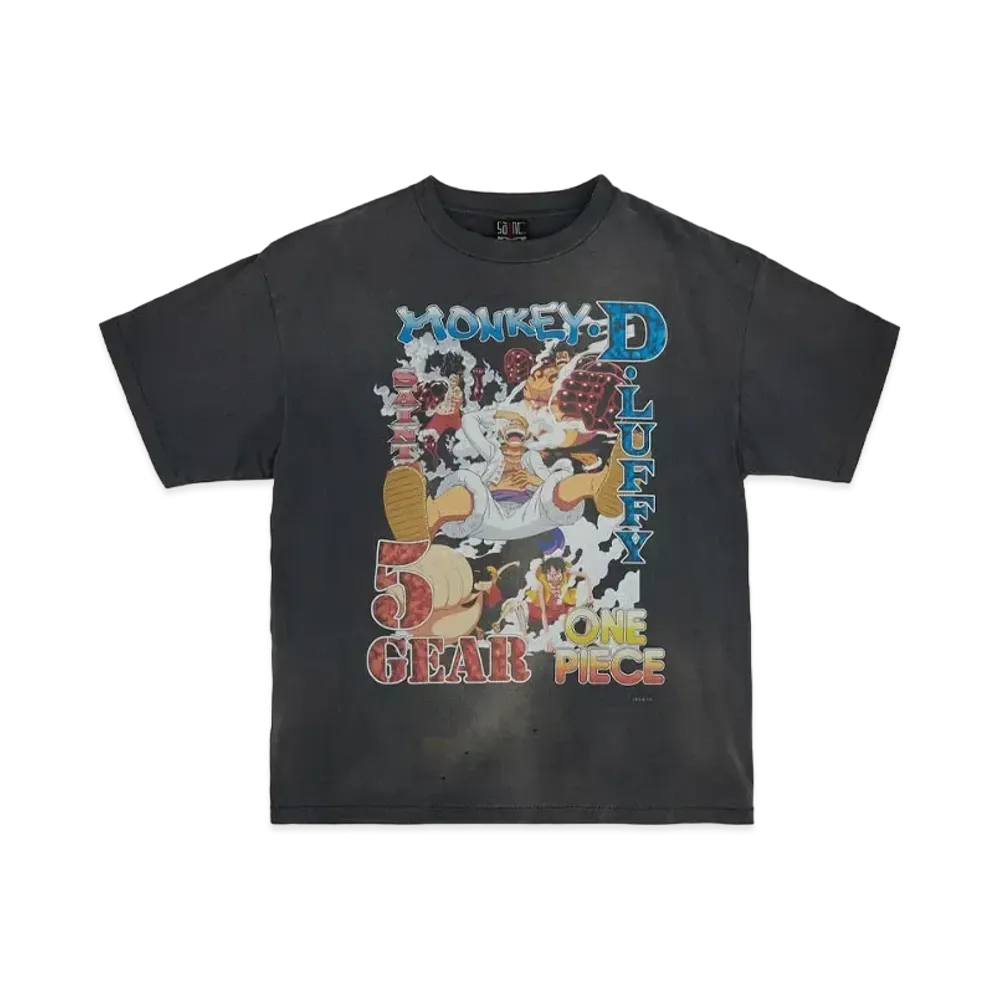 SAINT Mxxxxxx x ONE PIECE OP_SS T-Shirt/Luffy "Black"