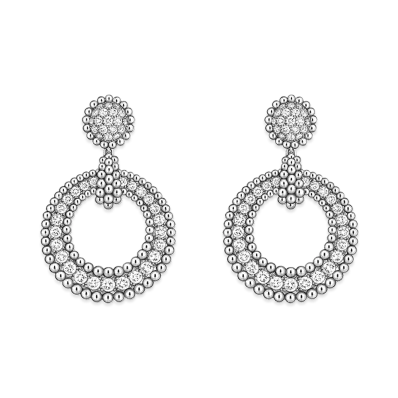 Van Cleef & Arpels Perlee diamonds earrings "18K White gold/Diamond"