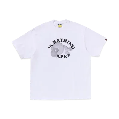 A BATHING APE Milo College Relaxed Fit Tee "White"