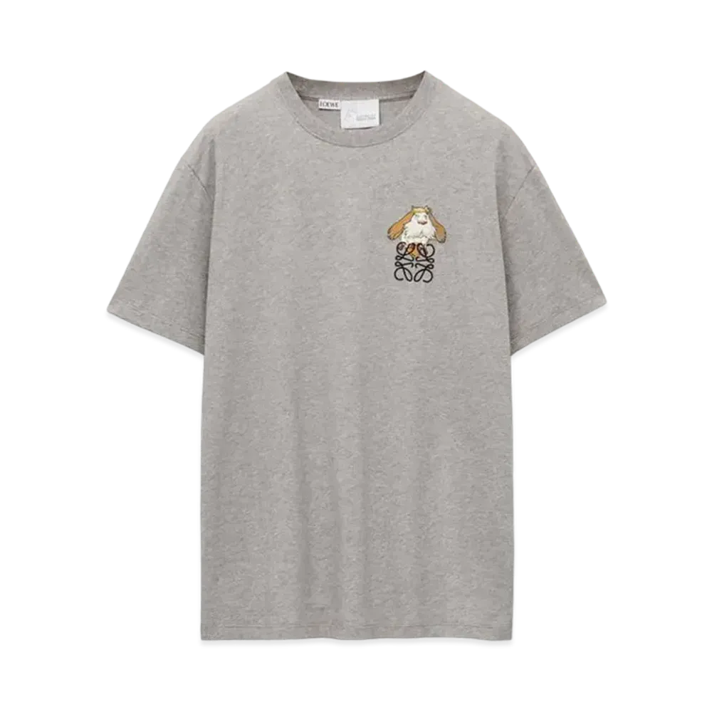 LOEWE x Howl's Moving Castle Heen Anagram T-shirt In Cotton "Grey Melange"