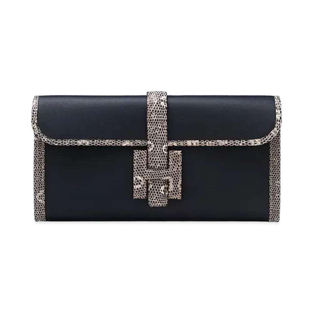 Hermes Clutch Bag Jige Elan 29 "Blue Indigo"