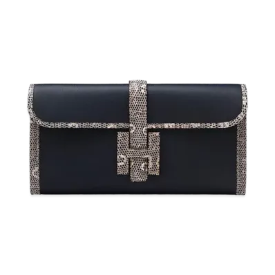 Hermes Clutch Bag Jige Elan 29 "Blue Indigo"
