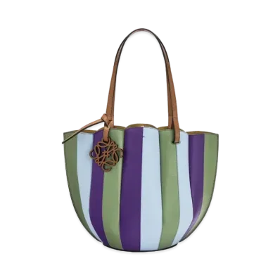 LOEWE Small Shell Tote Bag In Calfskin "Rosemary / Purple"