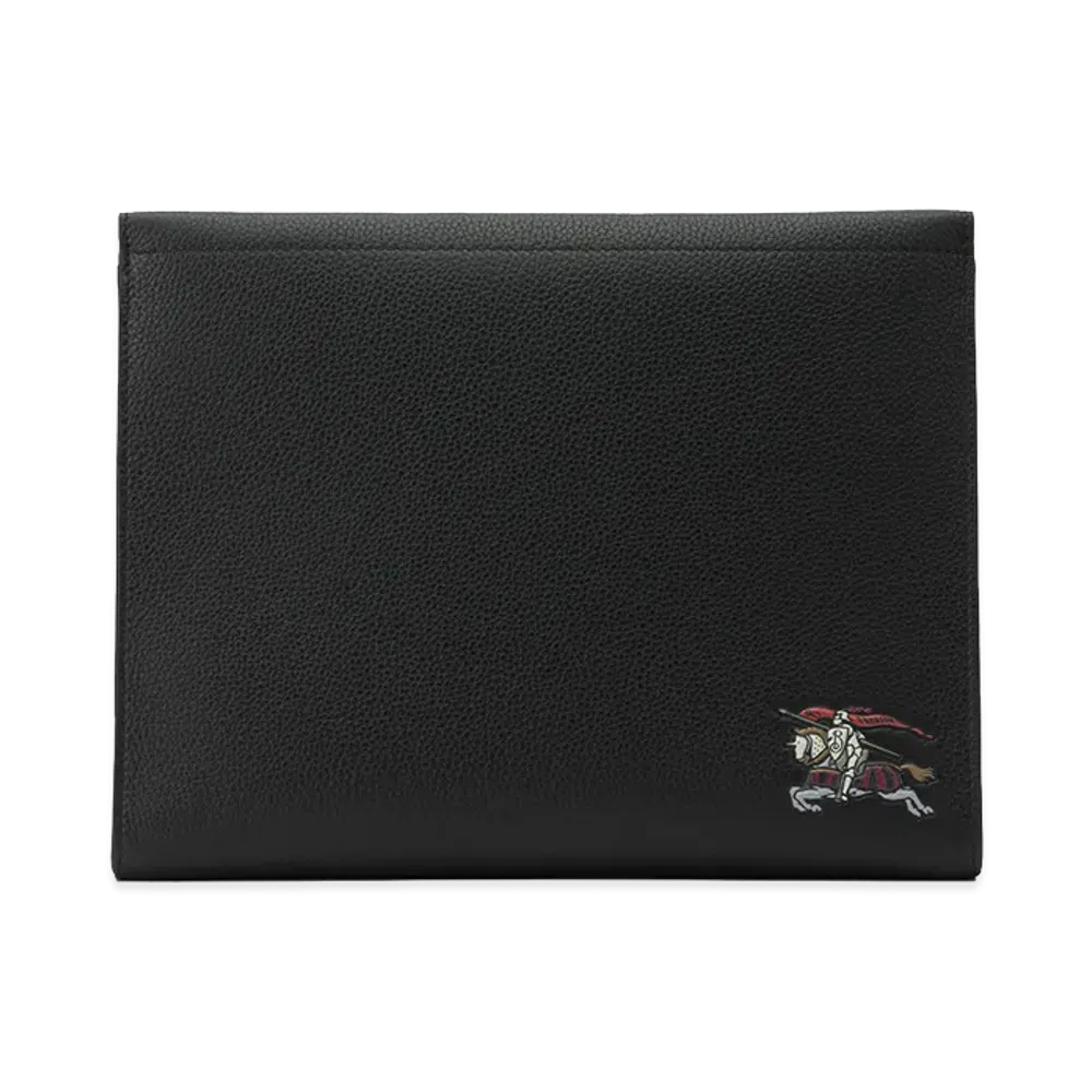 Burberry "Equestrian Knight Design" Clutch Bag "Black"