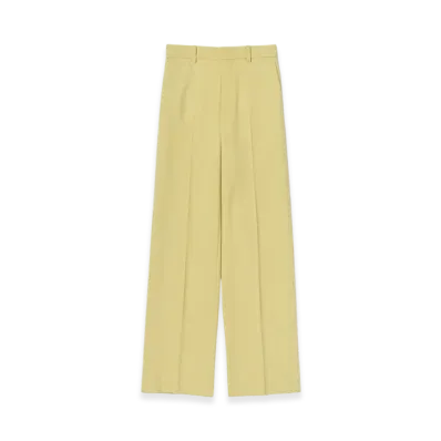 AURALEE Women's Tense Wool Double Cloth Slacks "Dusty Lime"