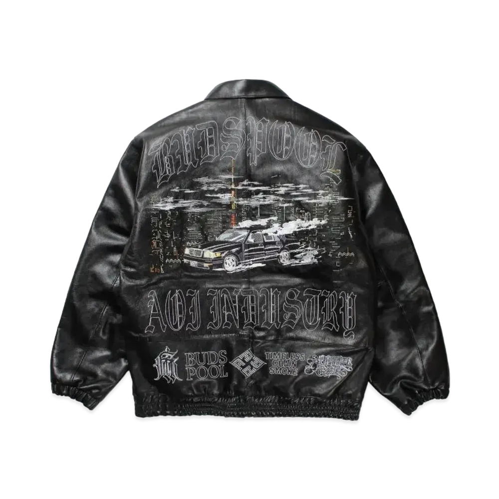 APHRODITEGANG Aoi Industry x Budspool Leather Jacket "Black"