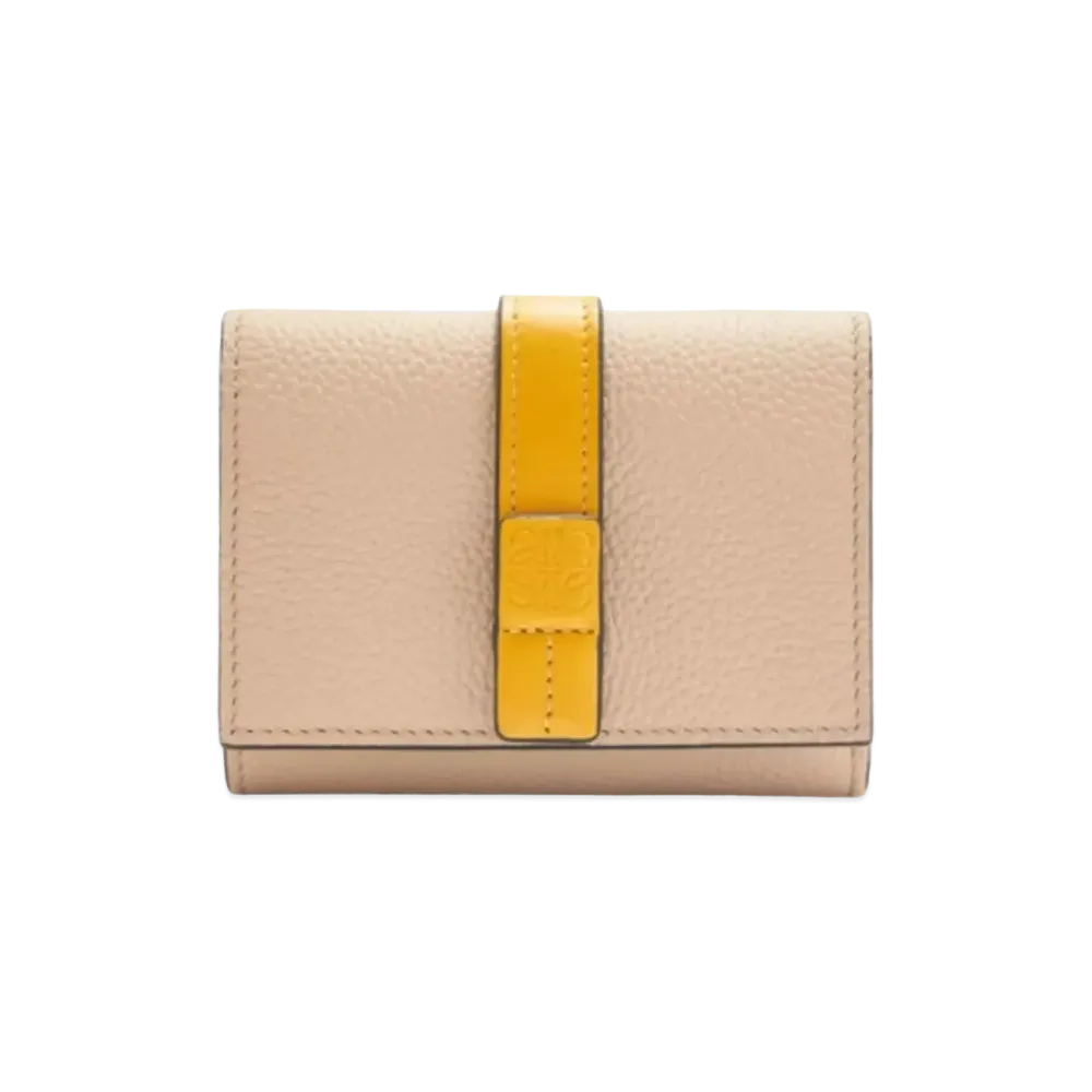 LOEWE Trifold Wallet Soft Grain Calf "Paper Craft/Sunflower"