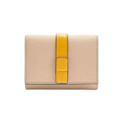 LOEWE Trifold Wallet Soft Grain Calf "Paper Craft/Sunflower"