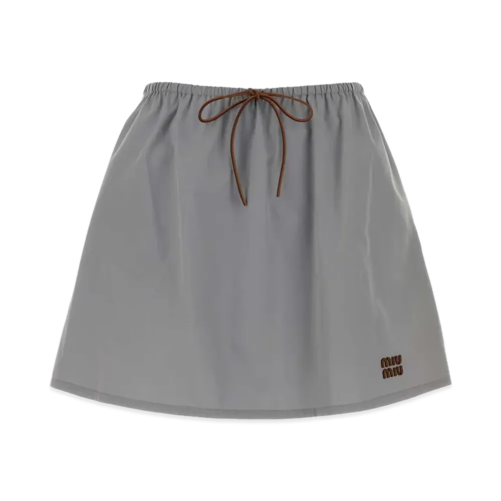 MIU MIU Women's Panama Mini Skirt "Gray"
