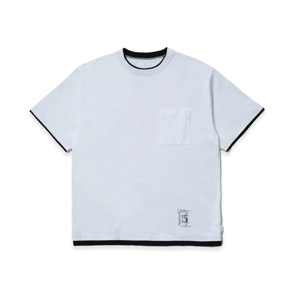 NEIGHBORHOOD BW . Layered Trim Crewneck SS "White"