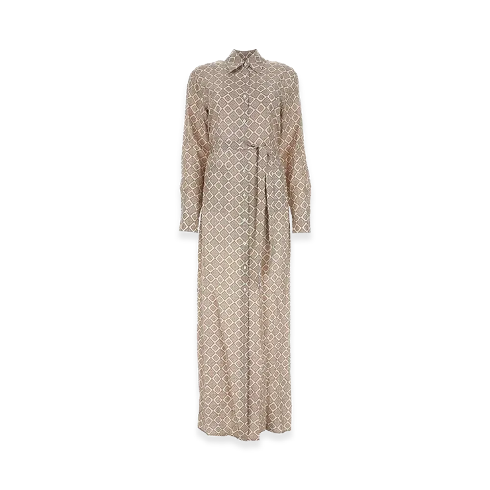 PRADA Women's Printed Silk Shirt Dress "Printed"
