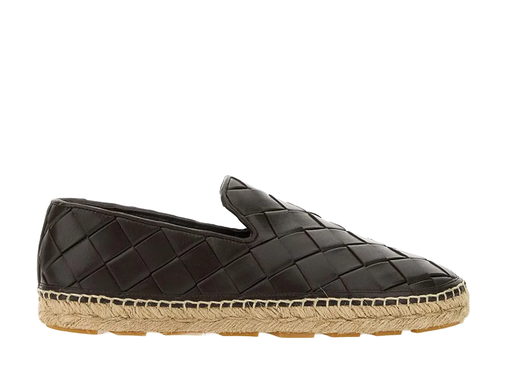 Bottega Veneta Women's Leather Jack Espadrillas "Dark Brown"