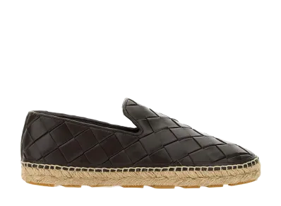 Bottega Veneta Women's Leather Jack Espadrillas "Dark Brown"