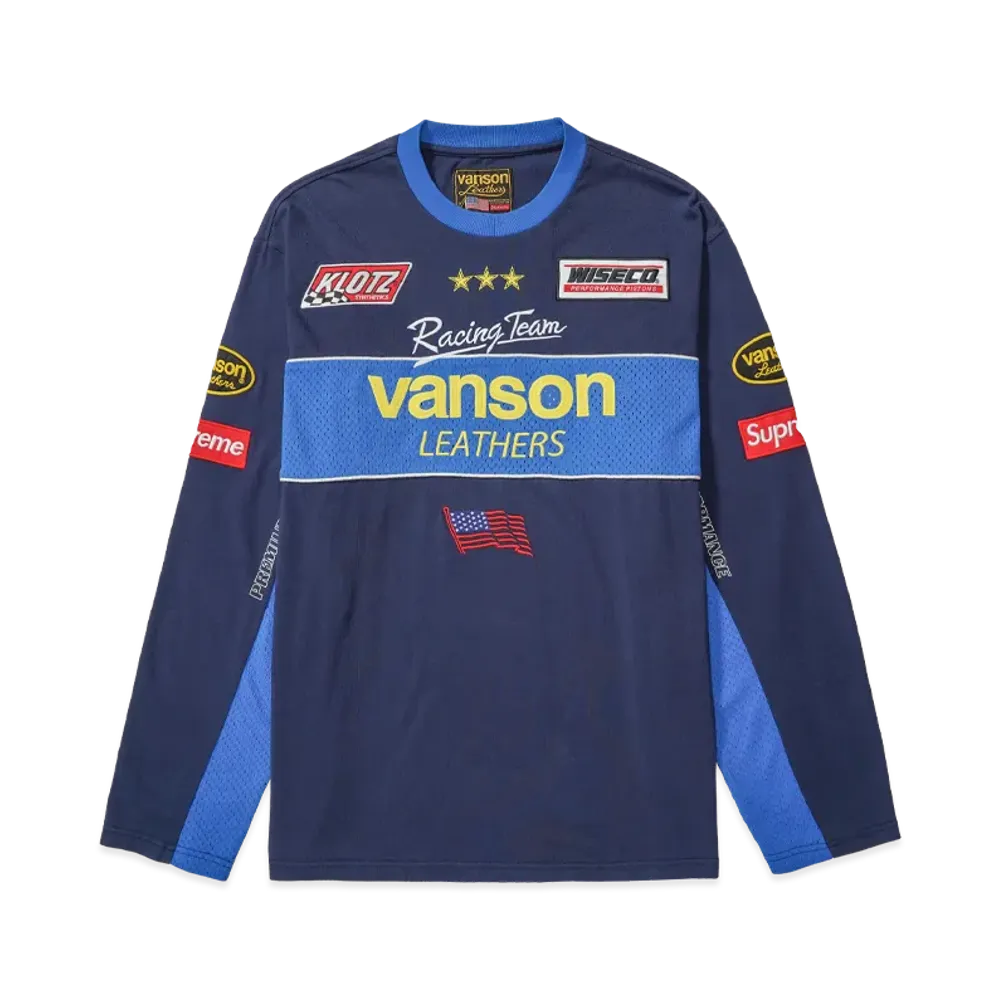 Supreme x Vanson Leathers L/S Top "Navy"