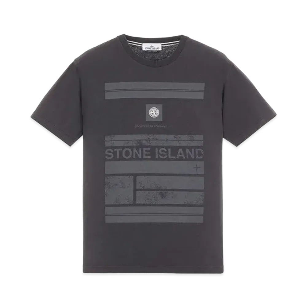 Stone Island 2NS78 COTTON JERSEY 'MOSAIC ONE' PRINT_SLIM FIT "Steel Grey"