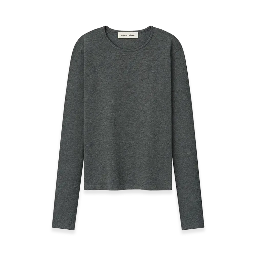 FEAR OF GOD ESSENTIALS Women's Soft Knit Slim Longsleeve "Iron Grey"