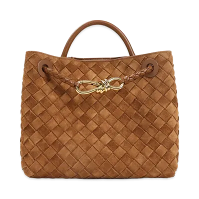 Bottega Veneta Women's Suede Small Andiamo Handbag "Cognac/Camel"