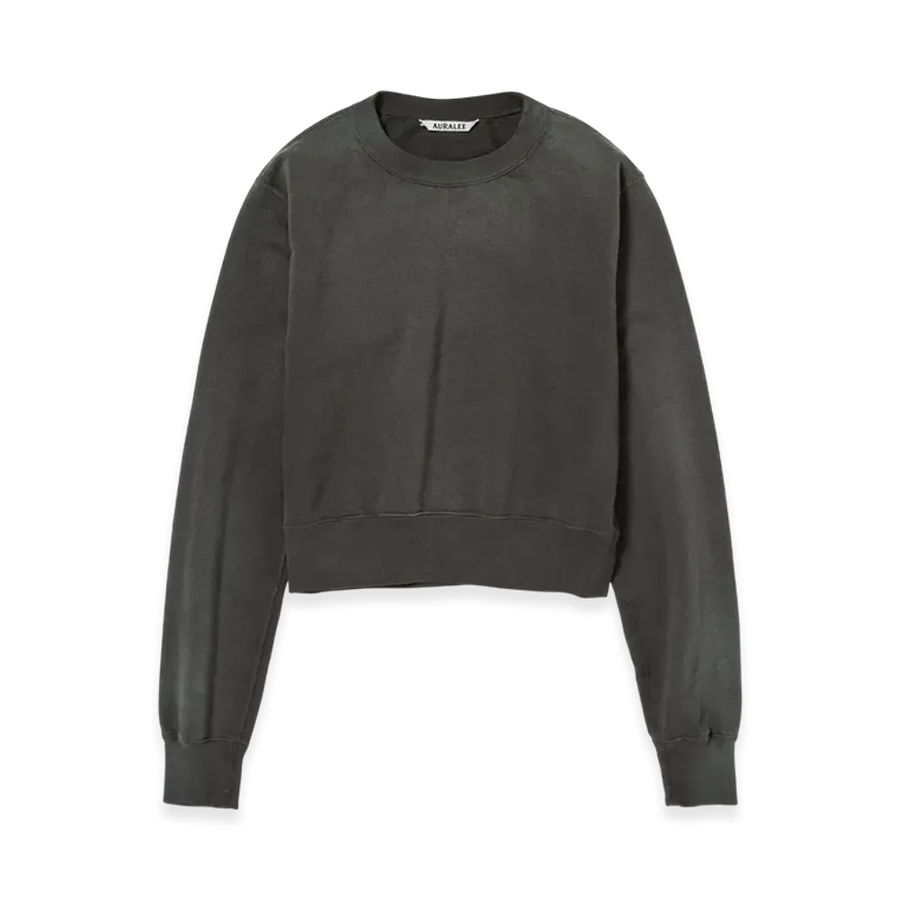 AURALEE Product Dyed Pima Light Sweat P/O "Ink Black"