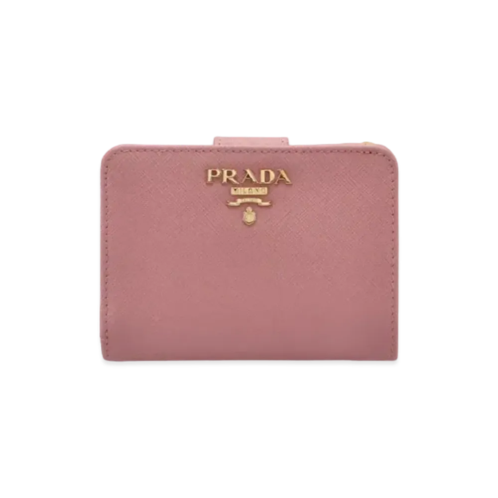 PRADA Small Saffiano Leather Wallet "Petalo/Pesca"