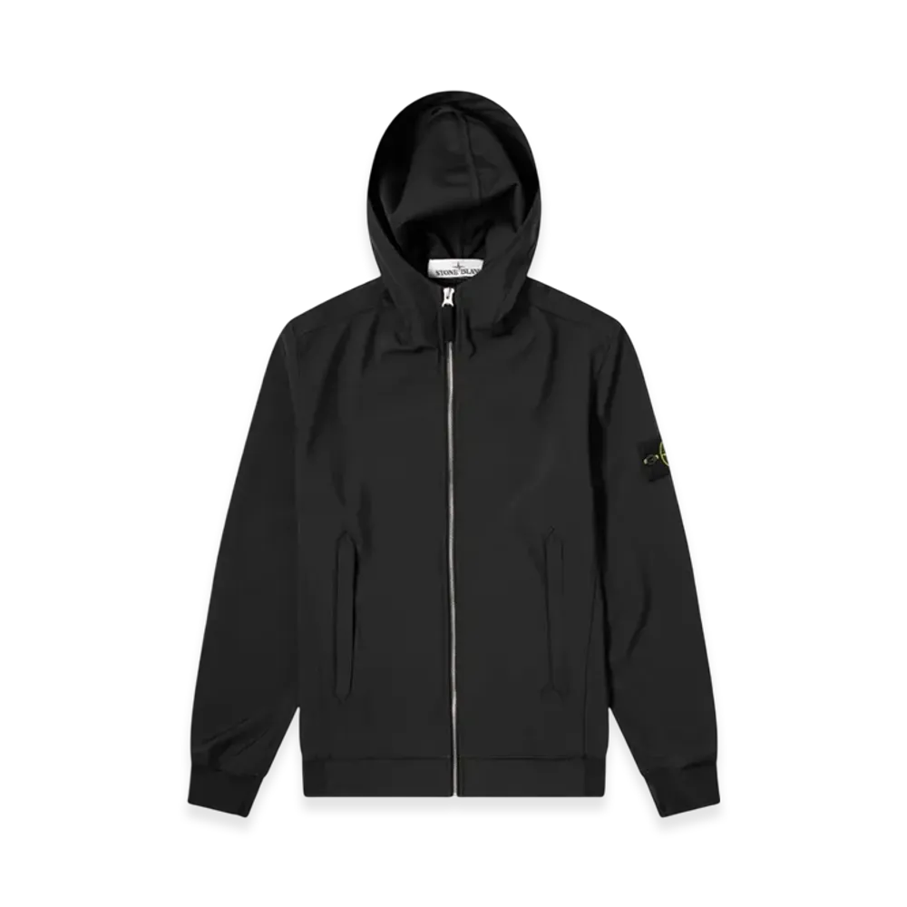 Stone Island 40927 Light Soft Shell-R Hooded Jacket - 20SS "Black"