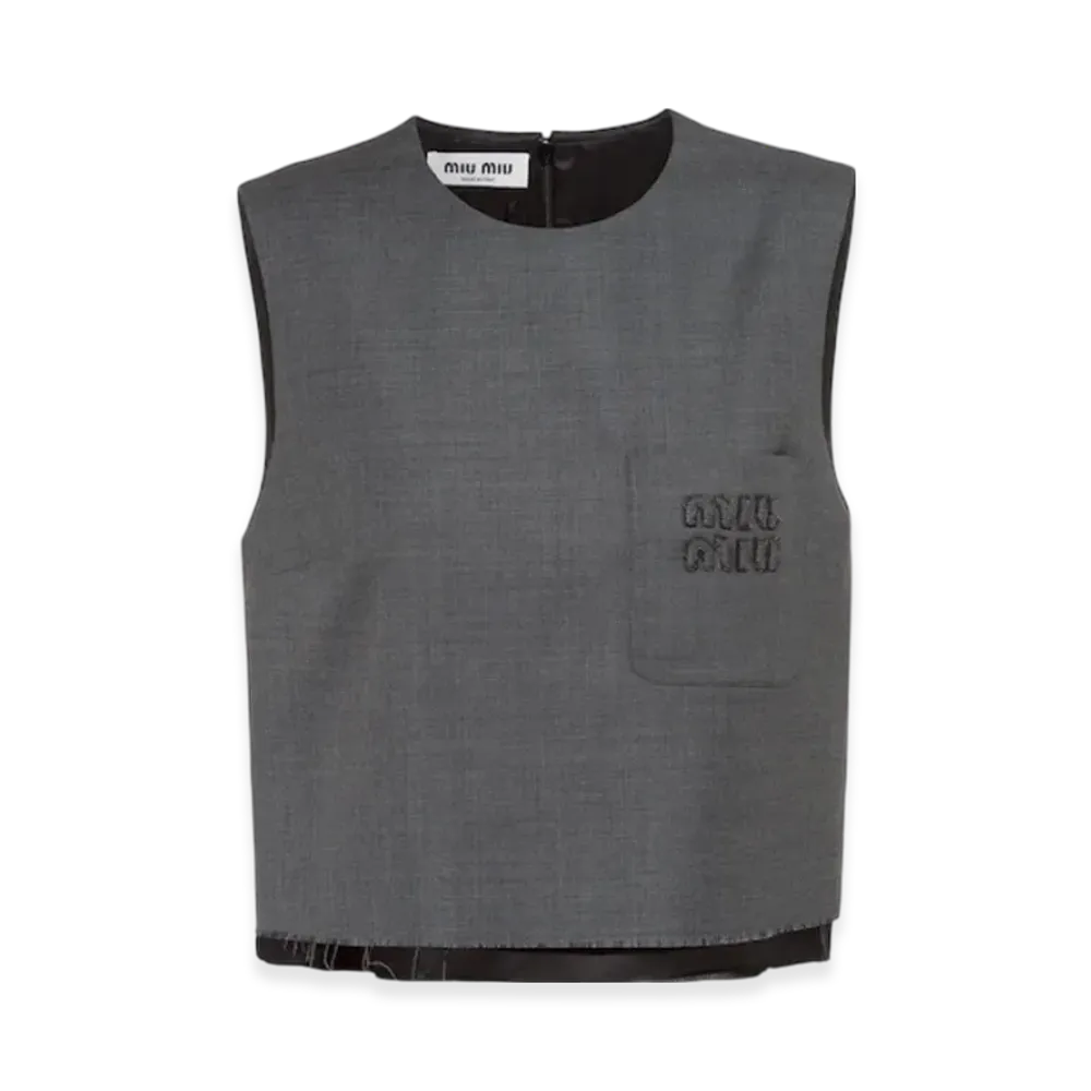 MIU MIU Women's Grisaille Top "Slate Grey"
