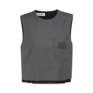 MIU MIU Women's Grisaille Top "Slate Grey"