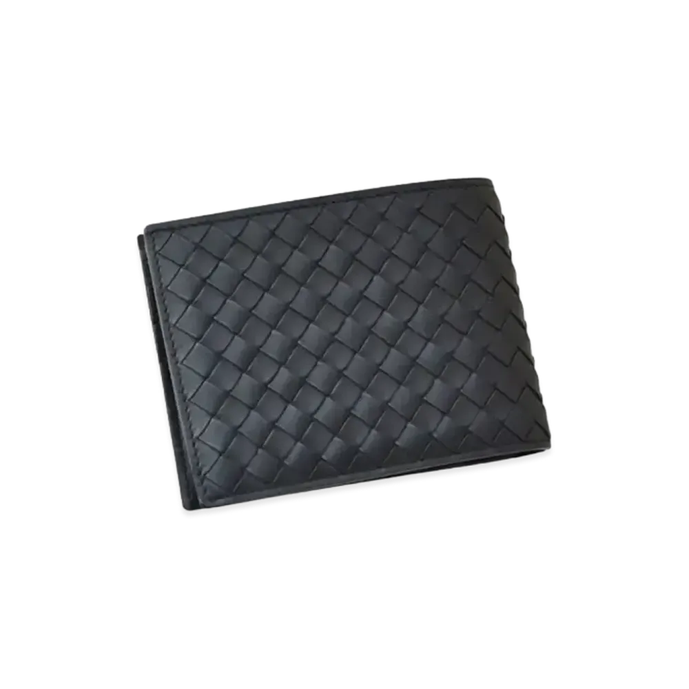 Bottega Veneta Intrecciato Calfskin Bi-fold Continental Wallet "Black"