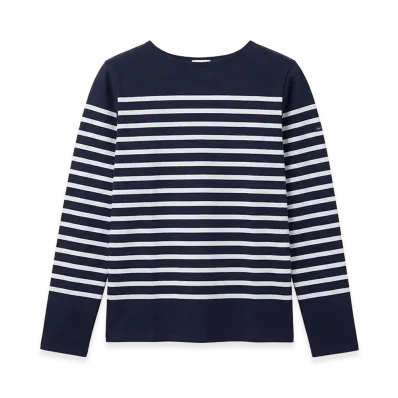 SAINT JAMES Long Sleeve T-Shirt "Marine Navy/Neige White"