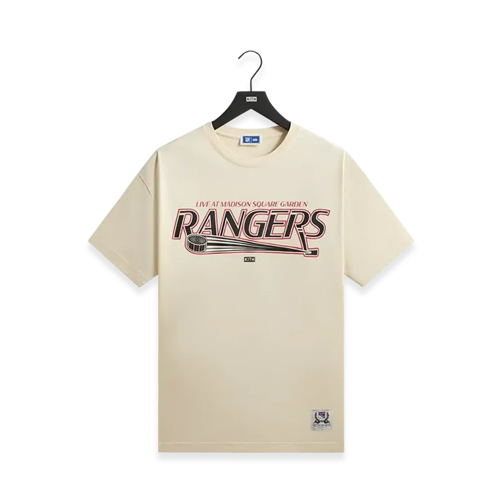Kith x The New York Rangers Madison Square Garden Puck Vintage Tee "Sandrift"