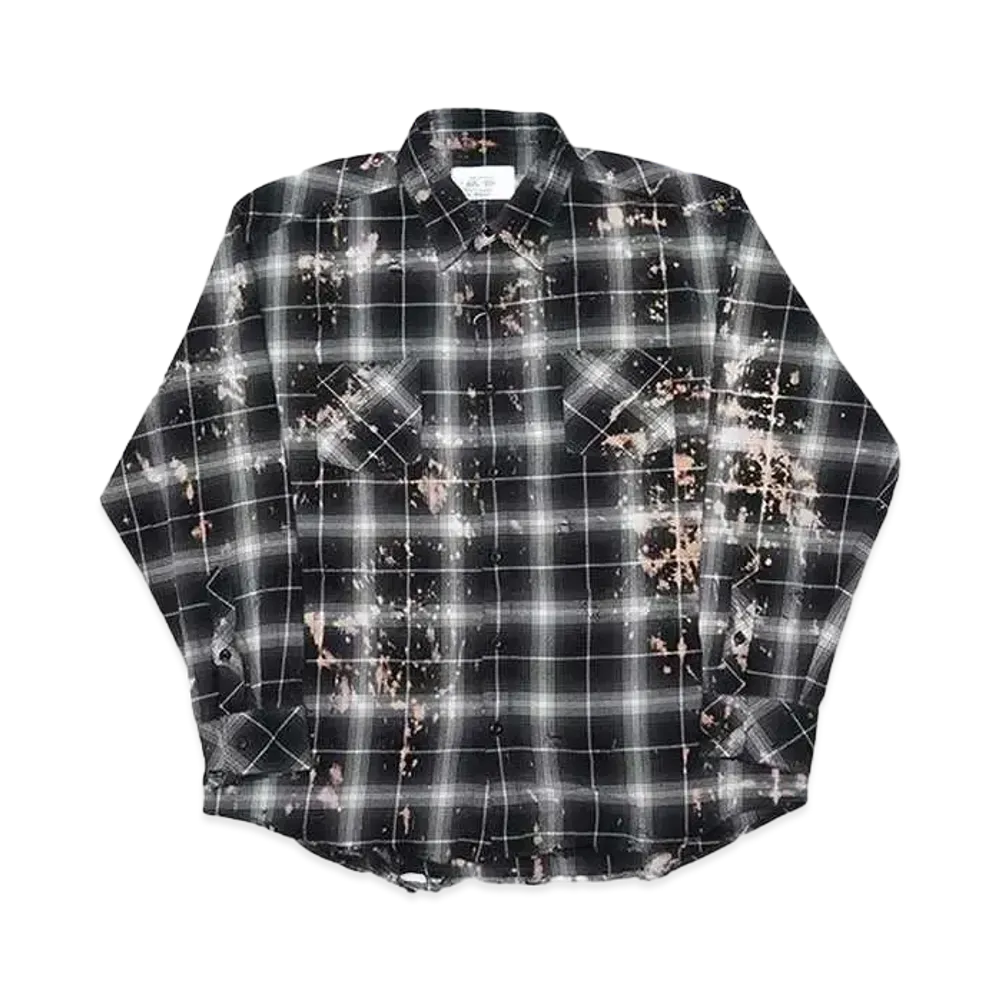 Rafu Bleached & Damaged Shirt "BLACK"