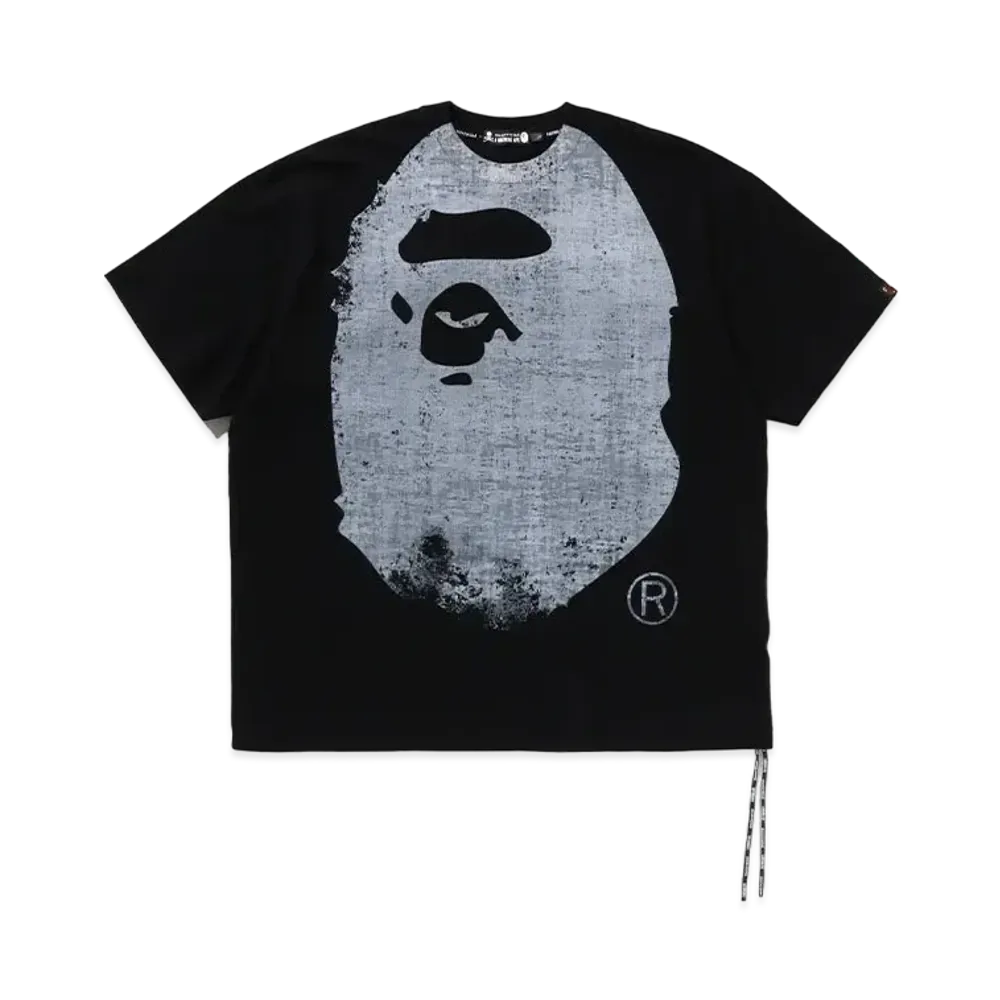 A BATHING APE x mastermind JAPAN Ape Head Over Print Relaxed Fit Tee "Black/White"