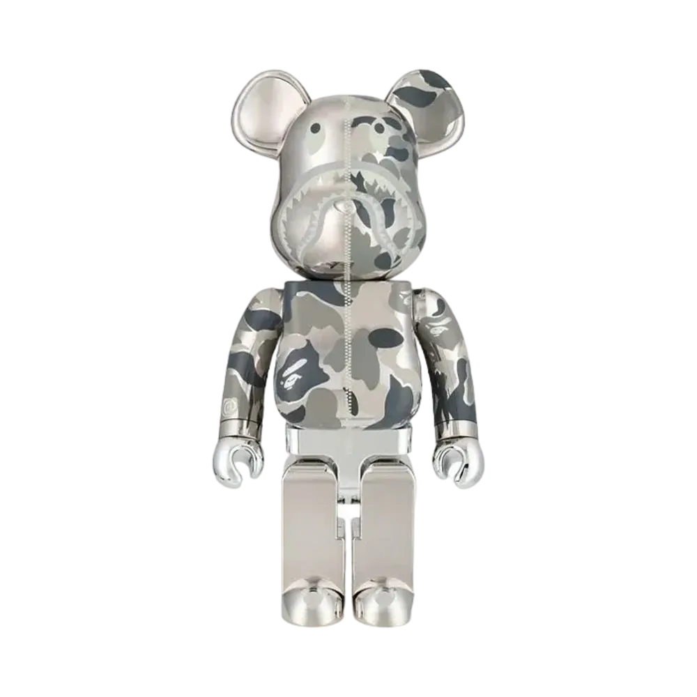 Bearbrick BAPE(R) CAMO SHARK 1000% SILVER