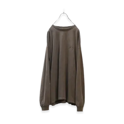 ANCELLM Embroidery Dyed LS T-Shirt "Brown"