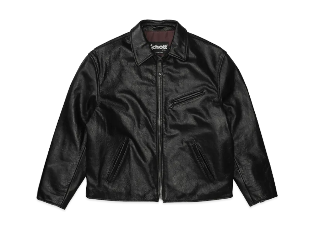Supreme x Schott Distressed Leather Jacket "Black"