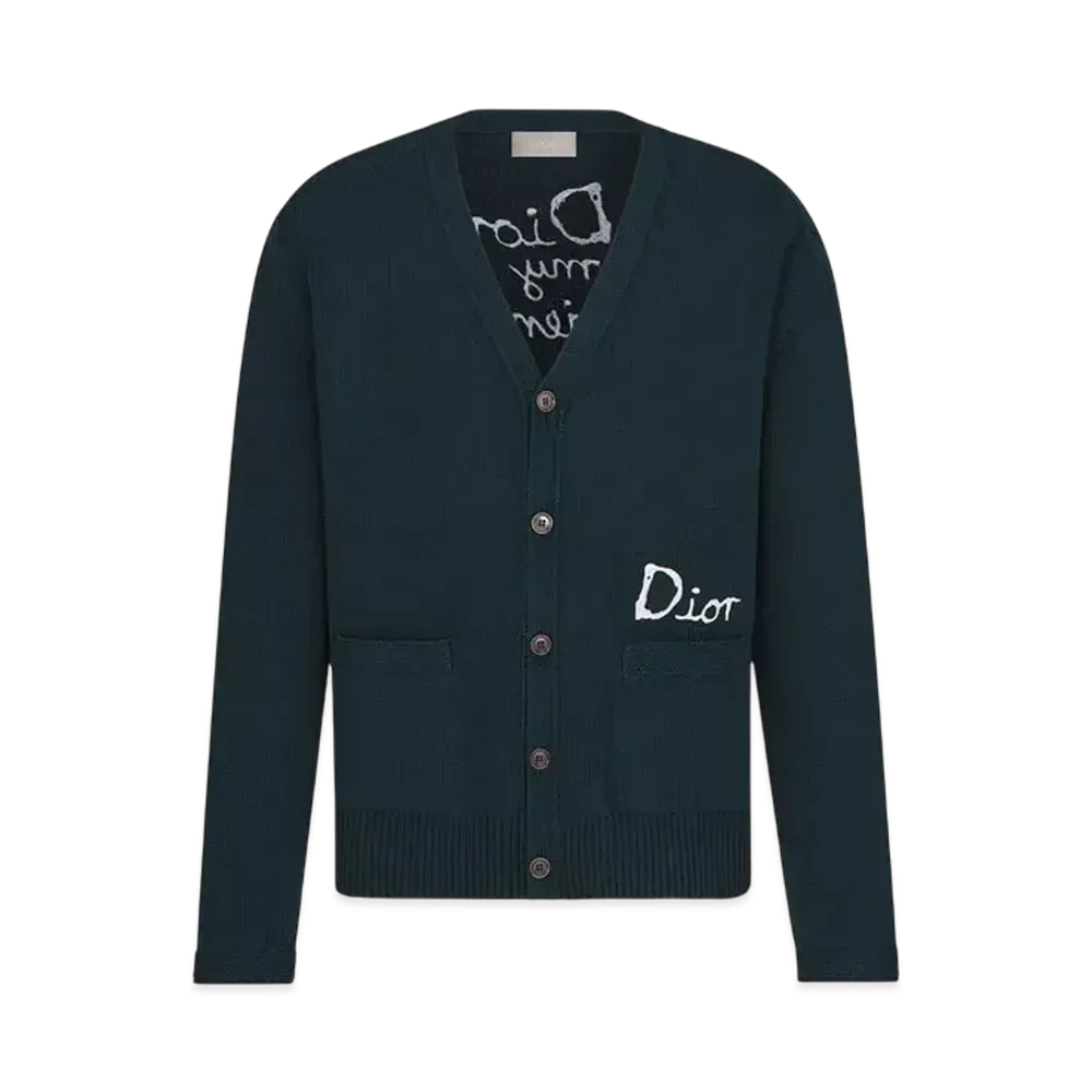 Dior Men's Dior and Hylton Nel Cardigan Cotton-Blend Jersey "Black"