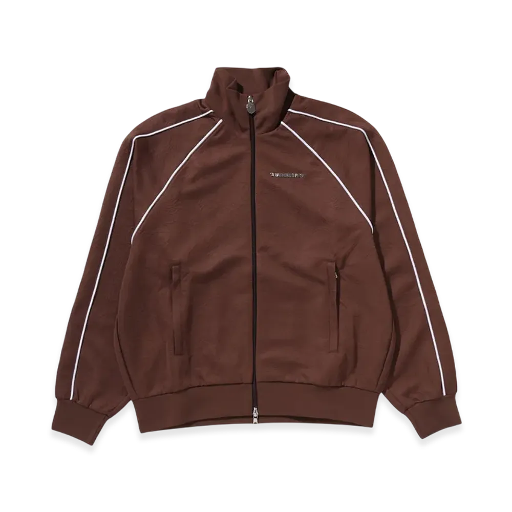 A BATHING APE Line Camo Jacquard Metal Logo Relaxed Fit Track Jacket "Brown"