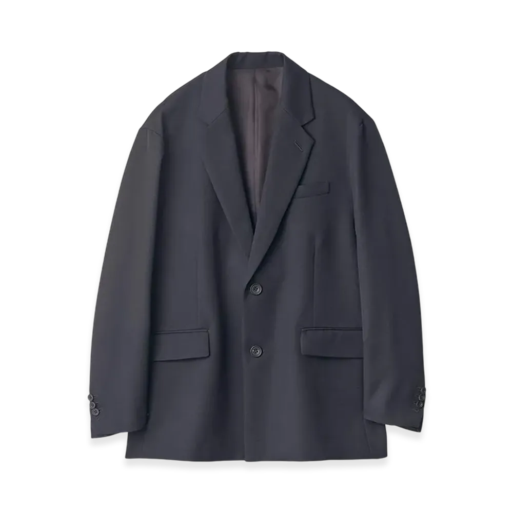 ssstein Wool Kersey Oversized Single Breasted Jacket "Dark Navy"