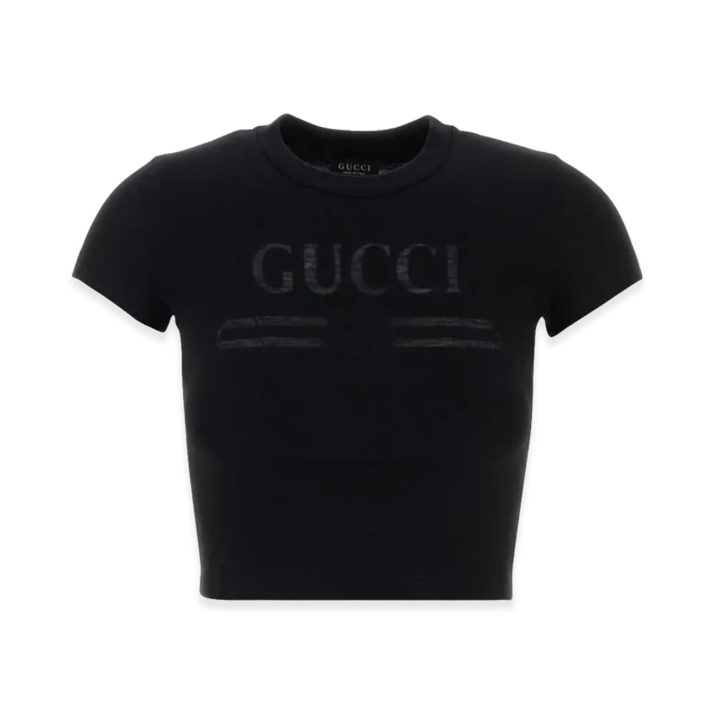 GUCCI Women's Cotton Blend T-Shirt "Black"
